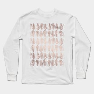 Pine trees pattern  - copper Long Sleeve T-Shirt